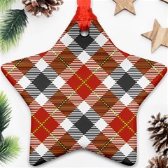 Smart Plaid Warm Colors Star Ornament (two Sides)  by ImpressiveMoments