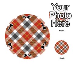 Smart Plaid Warm Colors Playing Cards 54 (round)  by ImpressiveMoments