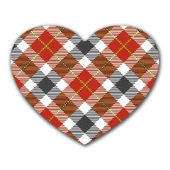 Smart Plaid Warm Colors Heart Mousepads by ImpressiveMoments