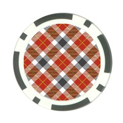 Smart Plaid Warm Colors Poker Chip Card Guards by ImpressiveMoments