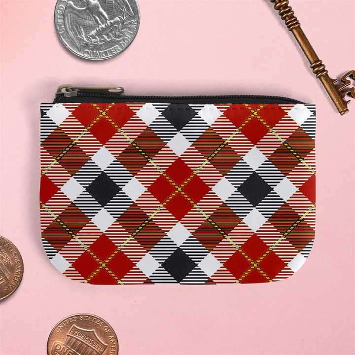 Smart Plaid Warm Colors Mini Coin Purses