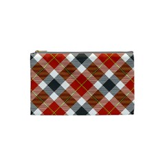 Smart Plaid Warm Colors Cosmetic Bag (small) 