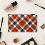 Smart Plaid Warm Colors Cosmetic Bag (Small)  Back