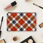 Smart Plaid Warm Colors Cosmetic Bag (Medium)  Front