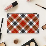 Smart Plaid Warm Colors Cosmetic Bag (Medium)  Back