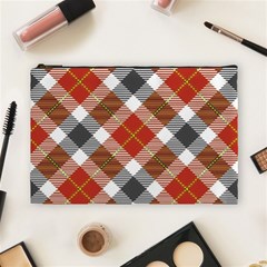 Smart Plaid Warm Colors Cosmetic Bag (large)  by ImpressiveMoments