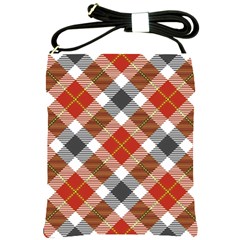 Smart Plaid Warm Colors Shoulder Sling Bags by ImpressiveMoments