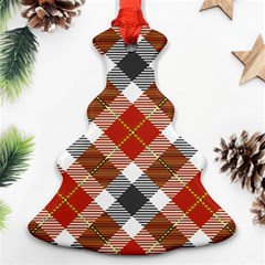 Smart Plaid Warm Colors Christmas Tree Ornament (2 Sides) by ImpressiveMoments