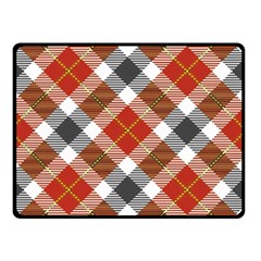 Smart Plaid Warm Colors Double Sided Fleece Blanket (small)  by ImpressiveMoments