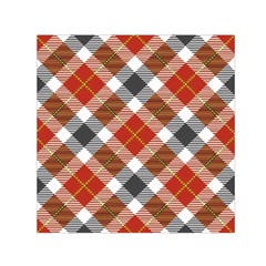 Smart Plaid Warm Colors Small Satin Scarf (square)  by ImpressiveMoments