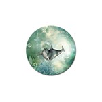 Funny Dswimming Dolphin Golf Ball Marker (10 pack) Front