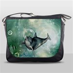 Funny Dswimming Dolphin Messenger Bags Front