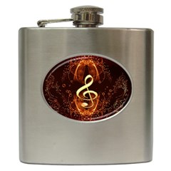 Decorative Cllef With Floral Elements Hip Flask (6 Oz) by FantasyWorld7