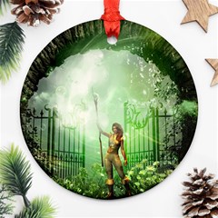 The Gate In The Magical World Ornament (round)  by FantasyWorld7