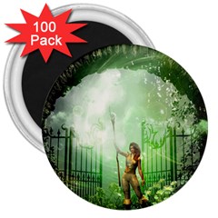 The Gate In The Magical World 3  Magnets (100 Pack) by FantasyWorld7