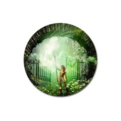 The Gate In The Magical World Magnet 3  (round) by FantasyWorld7