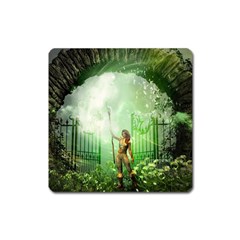 The Gate In The Magical World Square Magnet by FantasyWorld7