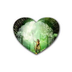 The Gate In The Magical World Heart Coaster (4 Pack)  by FantasyWorld7