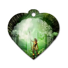 The Gate In The Magical World Dog Tag Heart (one Side) by FantasyWorld7