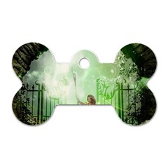 The Gate In The Magical World Dog Tag Bone (one Side) by FantasyWorld7