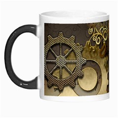 Steampunk, Golden Design With Clocks And Gears Morph Mugs by FantasyWorld7