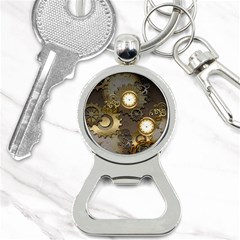 Steampunk, Golden Design With Clocks And Gears Bottle Opener Key Chains by FantasyWorld7