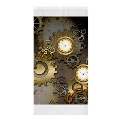 Steampunk, Golden Design With Clocks And Gears Shower Curtain 36  X 72  (stall)  by FantasyWorld7