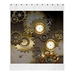 Steampunk, Golden Design With Clocks And Gears Shower Curtain 60  X 72  (medium)  by FantasyWorld7