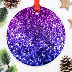 Midnight Glitter Round Ornament (two Sides)  by KirstenStar