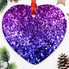 Midnight Glitter Heart Ornament (2 Sides) by KirstenStar