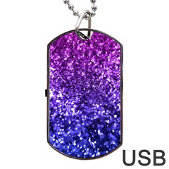 Midnight Glitter Dog Tag Usb Flash (one Side) by KirstenStar