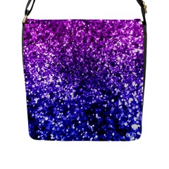 Midnight Glitter Flap Messenger Bag (l)  by KirstenStar