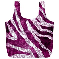 Purple Zebra Print Bling Pattern  Full Print Recycle Bags (l) 