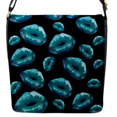 Turquoise Sassy Lips  Flap Messenger Bag (s)