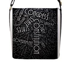 Constitution Typography Design  Flap Messenger Bag (l)  by OCDesignss