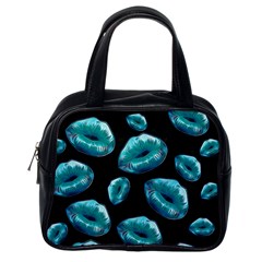 Turquoise Sassy Lips  Classic Handbags (one Side)