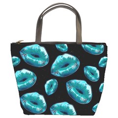 Turquoise Sassy Lips  Bucket Bags