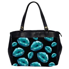 Turquoise Sassy Lips  Office Handbags (2 Sides) 