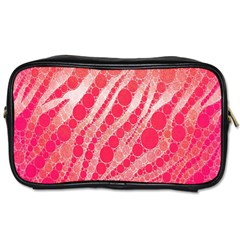 Florescent Pink Zebra Pattern  Toiletries Bags 2-side