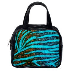 Turquoise Blue Zebra Abstract  Classic Handbags (one Side) by OCDesignss