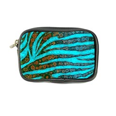 Turquoise Blue Zebra Abstract  Coin Purse