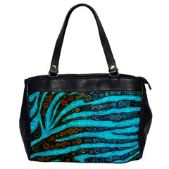 Turquoise Blue Zebra Abstract  Office Handbags by OCDesignss