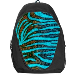 Turquoise Blue Zebra Abstract  Backpack Bag