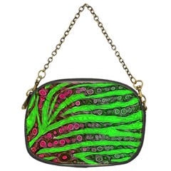 Florescent Green Zebra Print Abstract  Chain Purses (two Sides) 