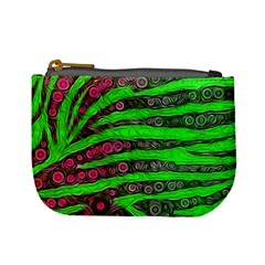 Florescent Green Zebra Print Abstract  Mini Coin Purses