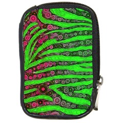 Florescent Green Zebra Print Abstract  Compact Camera Cases