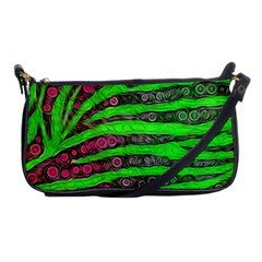 Florescent Green Zebra Print Abstract  Shoulder Clutch Bags