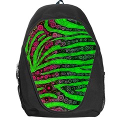 Florescent Green Zebra Print Abstract  Backpack Bag