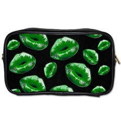 Sassy Florescent Green Lips Toiletries Bags 2-side by OCDesignss