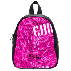 Hot Pink Chic Typography  School Bags (small) 